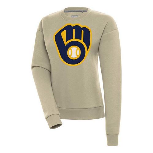 Antigua Women's Milwaukee Brewers Full Chest Logo Victory Crew - Primary Image