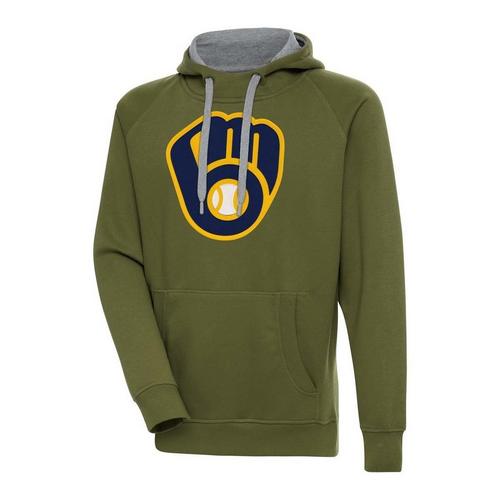 Antigua Milwaukee Brewers Chest Logo Victory Hoodie - Primary Image