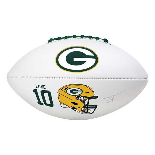 Logo Brands Green Bay Packers Jordan Love Full-Size Autograph Football - Primary Image