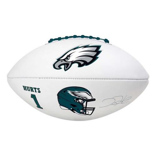 Logo Brands Philadelphia Eagles Jalen Hurts Full-Size Autograph Football - Primary Image