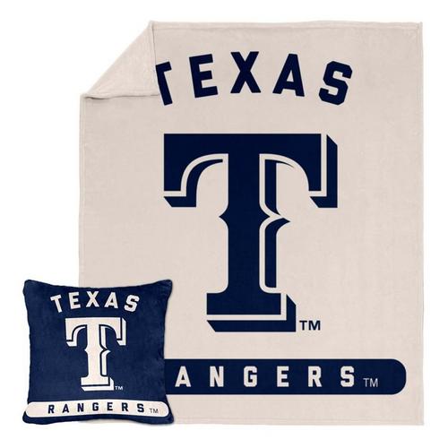 Logo Brands Texas Rangers Luxe Blanket & Pillow Set - Primary Image