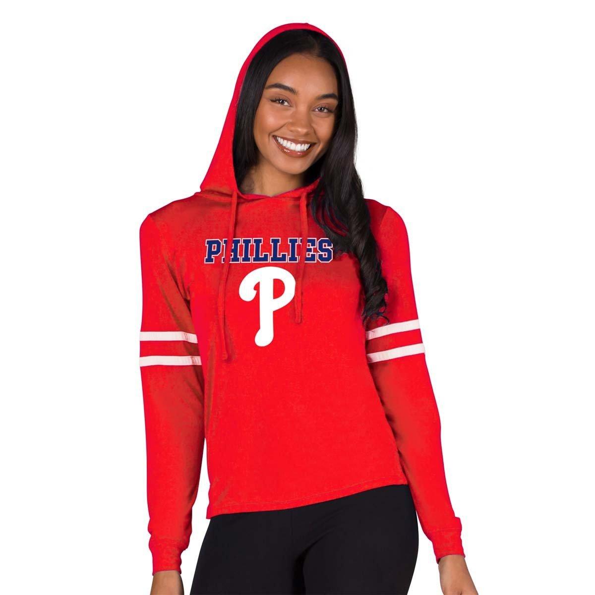College Concepts Officially Licensed MLB Concepts Sport Phillies Ladies' Hood Top - Size Small