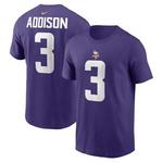 Nike Minnesota Vikings Jordan Addison #3 Name & Number T-Shirt - Thumbnail 1 of 4