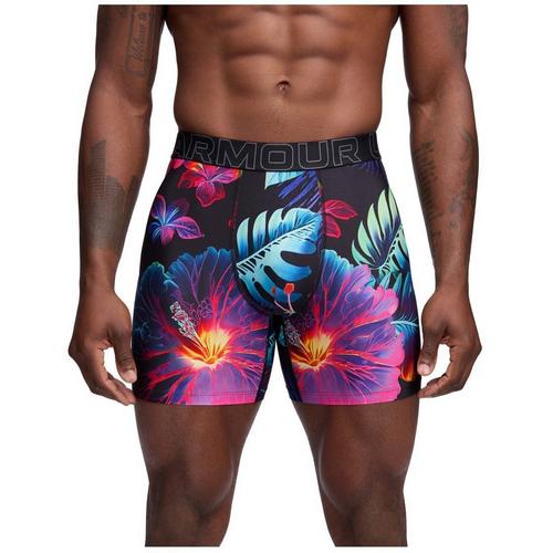 Men's Under Armour Performance Tech Mesh Printed 6" Boxer Briefs - Primary Image