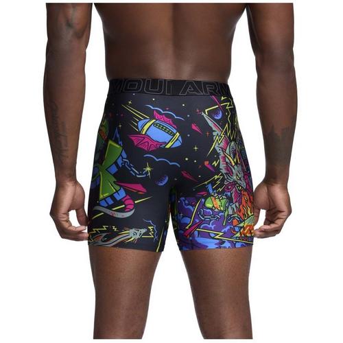 Men's Under Armour Performance Tech Mesh Mountain Dew Printed 6" Boxer Briefs - Primary Image