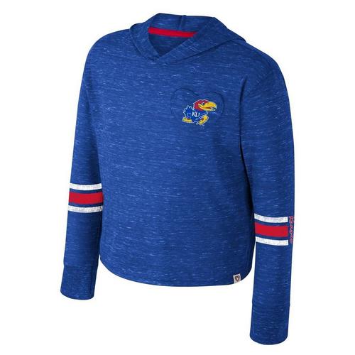Colosseum Girls' Kansas Jayhawks Fleet Hoodie - Primary Image