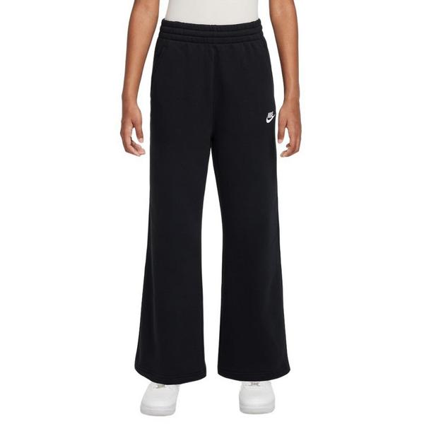 Girls' Nike Sportswear Club Fleece Wide Leg Sweatpants Small Black/Black/White Regular