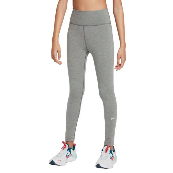 Girls' Nike One Leggings XLarge Smoke Grey/Lt Smoke Grey/Htr/White