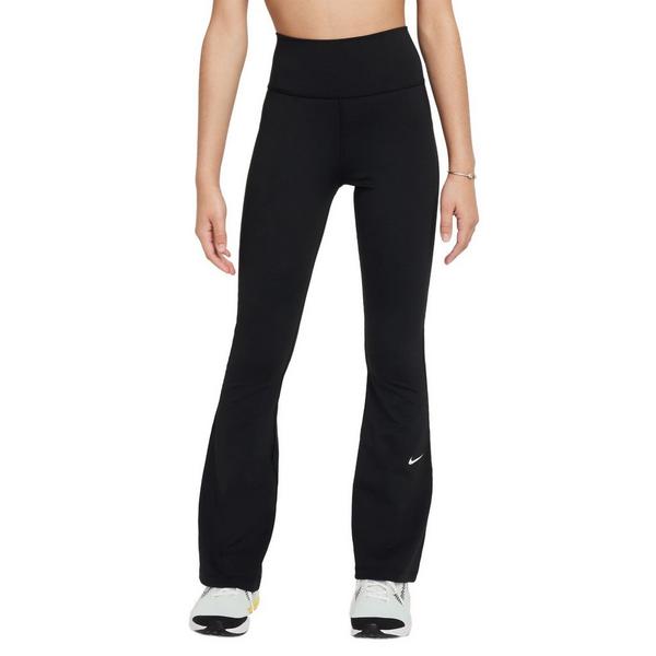 Girls' Nike One Dri-FIT Flare Leggings Small Black/White