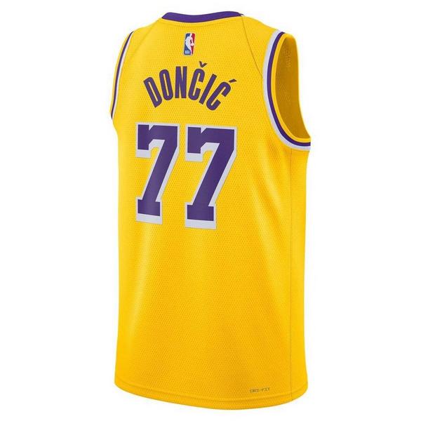 Los Angeles Lakers Luka Doncic #77 Nike Icon Jersey Small Yellow