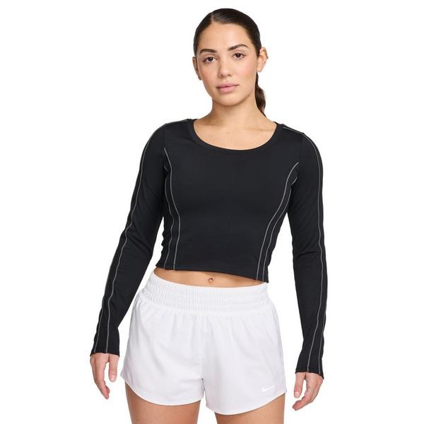 Women's Nike One Fitted Long Sleeve T-Shirt Large Black/Iron Grey/Iron Grey/Black