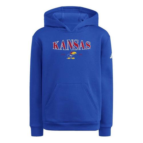 adidas Kids Kansas Jayhawks Puffed Hoodie - Primary Image
