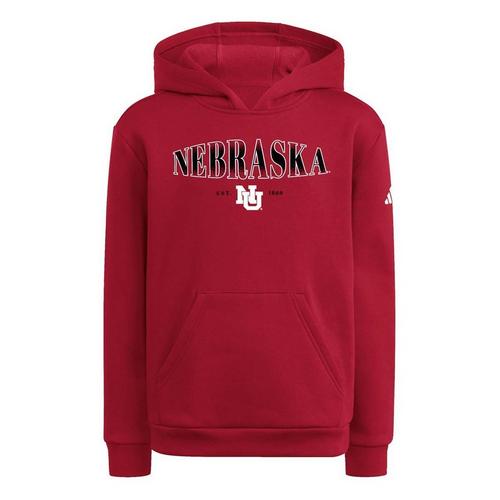 adidas Kids Nebraska Cornhuskers Puffed Hoodie - Primary Image