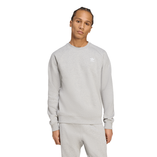 Men's adidas Trefoil Essentials Crewneck Sweatshirt 2XLarge Medium Grey Heather