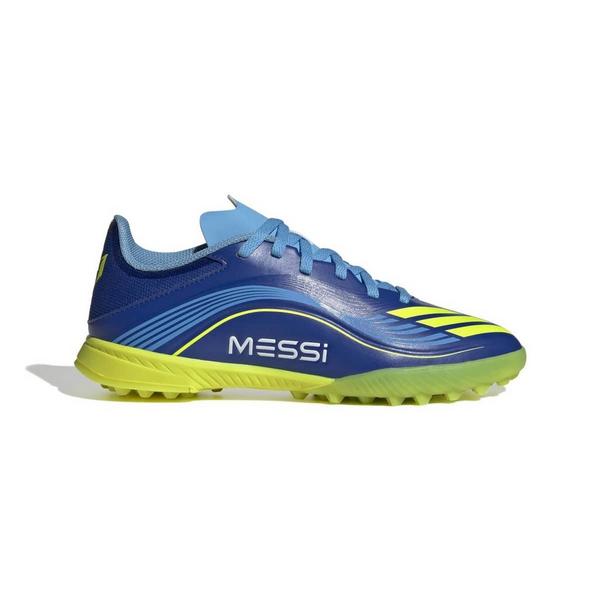 Kids' adidas F50 Messi League Soccer Shoes Big 6 Regular Blue/Yellow