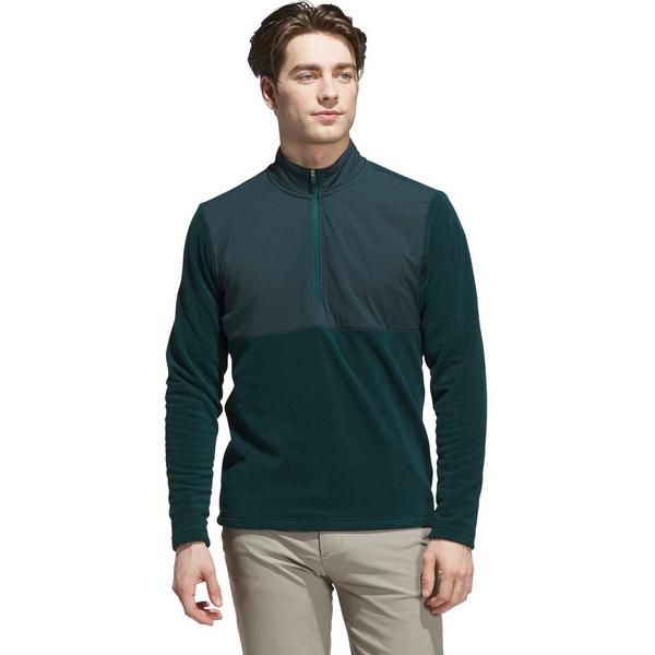 Men's adidas Ultimate365 Cozy Long Sleeve 1/4 Zip XLarge Aurora Ivy/Dark Green