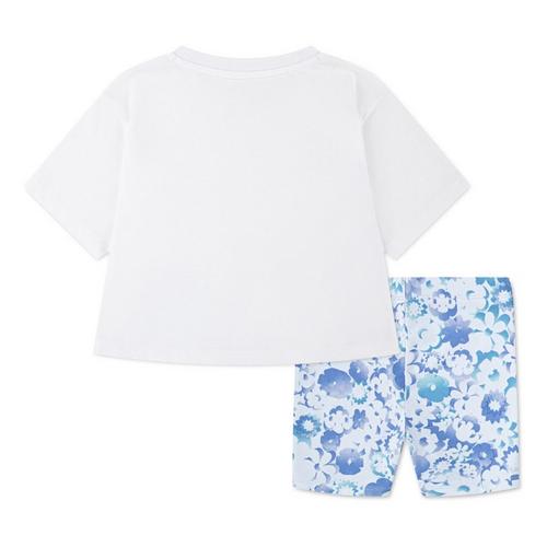Toddler Girls' Nike Flow-Ral Printed Biker T-Shirt and Shorts Set - Primary Image