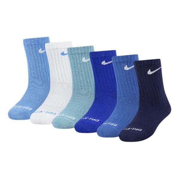 Kids' Nike Dri-FIT Performance Basics Crew Socks 4 University Blue 6 Pack