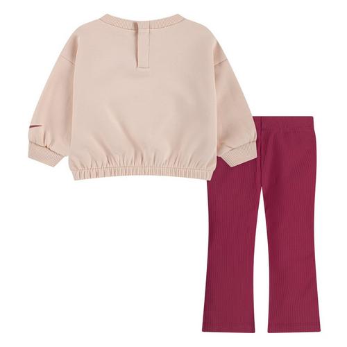 Baby Girls' Nike Swoosh "On Pointe" Crewneck Sweatshirt Set - Primary Image
