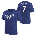 Nike Kids' Kansas City Royals Bobby Witt Jr #7 Name & Number T-Shirt - Thumbnail 1 of 2