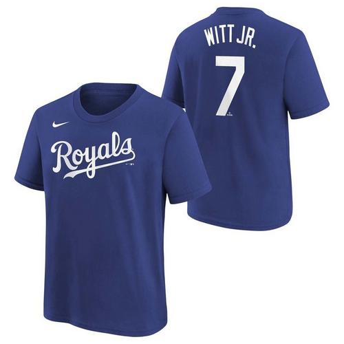 Nike Kids' Kansas City Royals Bobby Witt Jr #7 Name & Number T-Shirt - Primary Image