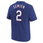 Nike Kids' Texas Rangers Marcus Semien #2 Home Name & Number T-Shirt - Thumbnail 1 of 2