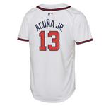 Nike Kids' Atlanta Braves Ronald Acuna Jr #13 Home Jersey - Thumbnail 2 of 3