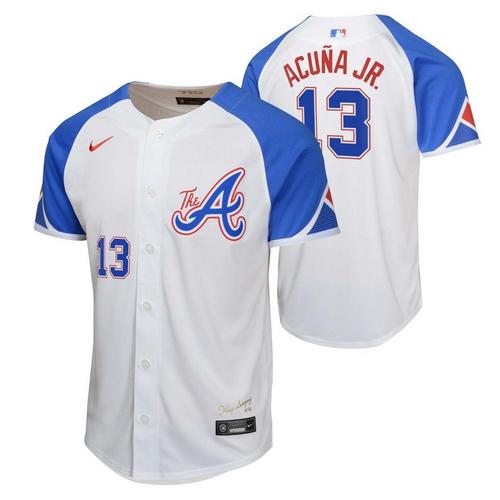 Nike Kids' Atlanta Braves Ronald Acuna Jr #13 City Connect Jersey