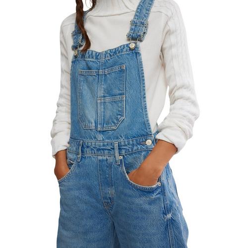 Women's Free People Good Luck Barrel Overalls - Primary Image