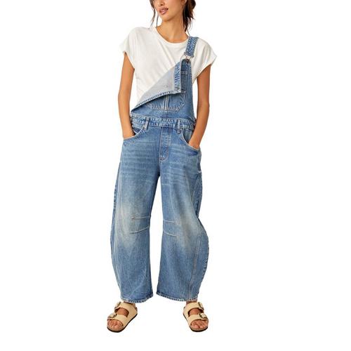Women's Free People Good Luck Barrel Overalls - Primary Image