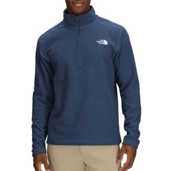 Men's The North Face Textured Cap Rock 1/4 Zip Pullover Small Shady Blue Heather