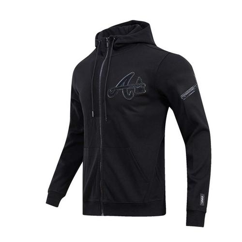 Pro Standard Atlanta Braves Triple Black Full Zip - Primary Image