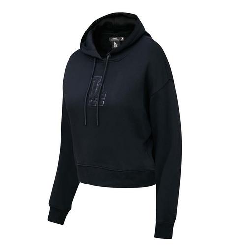 Pro Standard Women's Los Angeles Dodgers Triple Black Fleece Cropped Hoodie - Primary Image