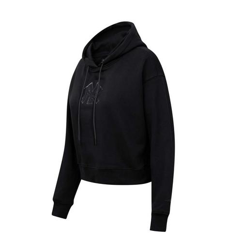 Pro Standard Women's New York Yankees Triple Black Fleece Cropped Hoodie - Primary Image