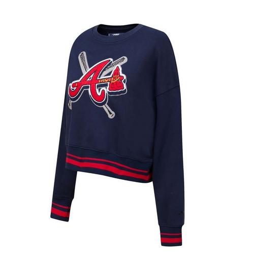 Pro Standard Women's Atlanta Braves Mash Up Rib Fleece Crew - Primary Image