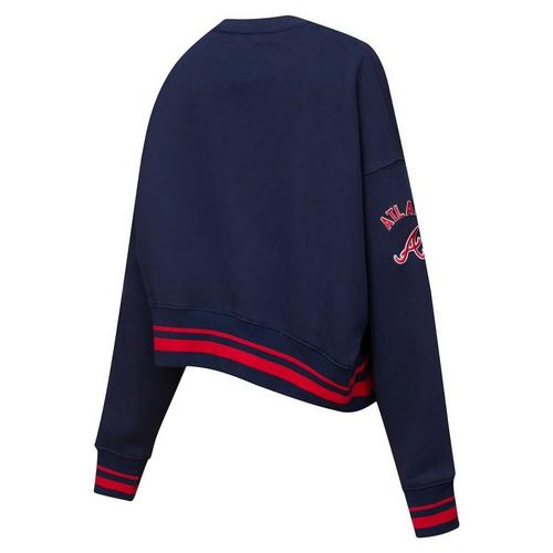 Pro Standard Women's Atlanta Braves Mash Up Rib Fleece Crew - Primary Image