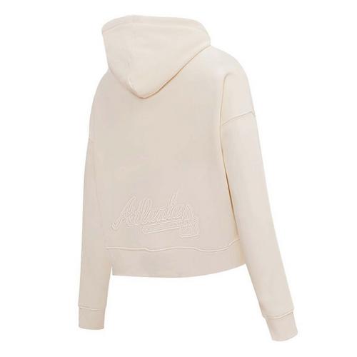 Pro Standard Women's Atlanta Braves Neutral Cropped Fleece Hoodie - Primary Image
