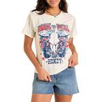Women's Rock & Roll Denim Chain Fringe T-Shirt - Thumbnail 1 of 3