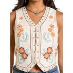 Women's Rock & Roll Denim Floral Studded Vest - Thumbnail 4 of 4