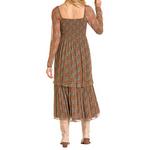 Women's Rock & Roll Denim Striped Floral Long Sleeve Sweetheart Maxi Dress - Thumbnail 2 of 3