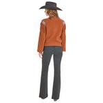 Women's Rock & Roll Denim Border and Fringe Pullover Sweater - Thumbnail 2 of 3