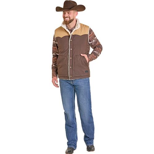 Men's Rock & Roll Denim Reversible Puffer Vest - Primary Image