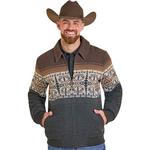 Men's Rock & Roll Denim Border Jacquard Bomber Jacket - Thumbnail 1 of 5