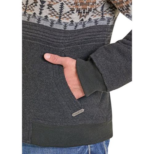 Men's Rock & Roll Denim Border Jacquard Bomber Jacket - Primary Image