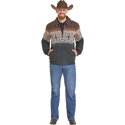 Men's Rock & Roll Denim Border Jacquard Bomber Jacket - Primary Image