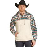 Men's Rock & Roll Denim Aztec Color Block Hoodie - Thumbnail 1 of 3