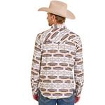 Men's Rock & Roll Denim TEK Western Hive Stripe Long Sleeve Button Up Shirt - Thumbnail 2 of 3