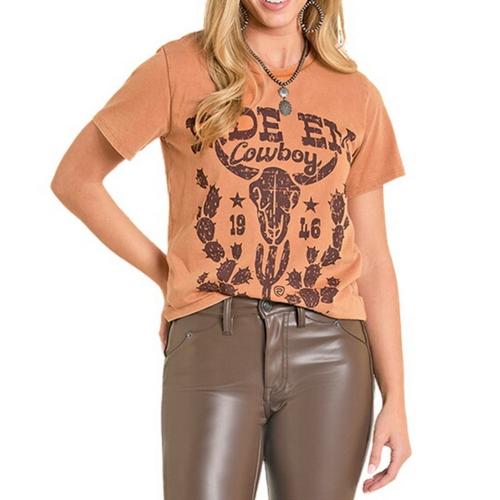Women's Rock & Roll Denim Ride Em Cowboy T-Shirt - Primary Image