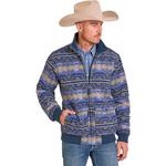 Men's Rock & Roll Denim Aztec Jacquard Bomber Jacket - Thumbnail 1 of 3