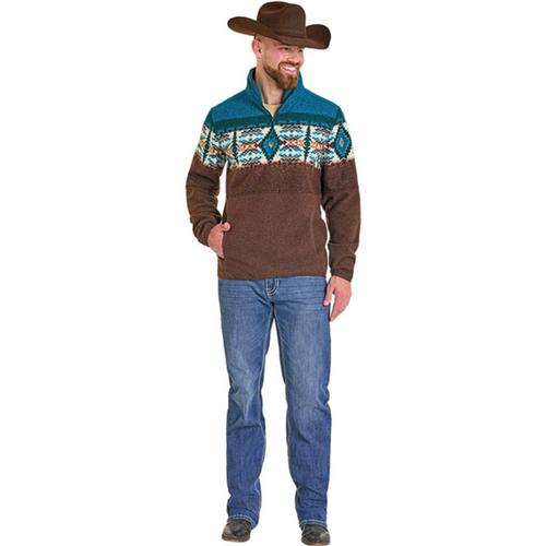 Men's Rock & Roll Denim Aztec Border Berber - Primary Image